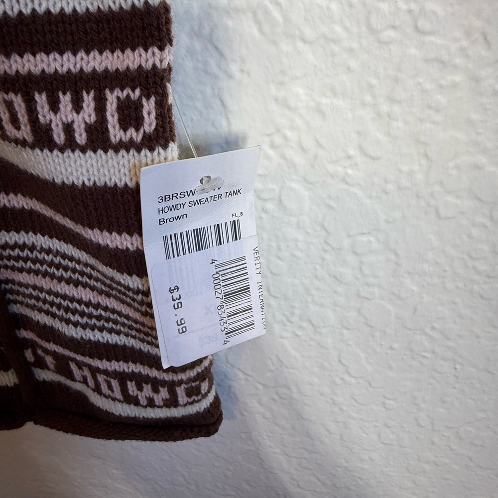 BEYOND THE RADAR WOMEN'S HOWDY STRIPE KNIT SWEATER CROPPED TANK TOP boot barn - Picture 8 of 11